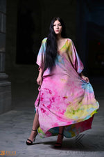 Load image into Gallery viewer, Dreamy Watercolor Kaftan – Light &amp; Soft, Fairytale-Inspired Colors, Elegant Beachwear &amp; Lounge Wear
