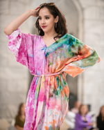 Load image into Gallery viewer, Hand-Dyed Rainbow Kaftan with Sleeves
