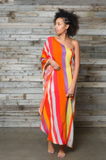 Load image into Gallery viewer, One Shoulder Dress, Silk Maxi Kaftan Dress, Maroccan Kaftan For Women, Plus Size Silk Kaftan
