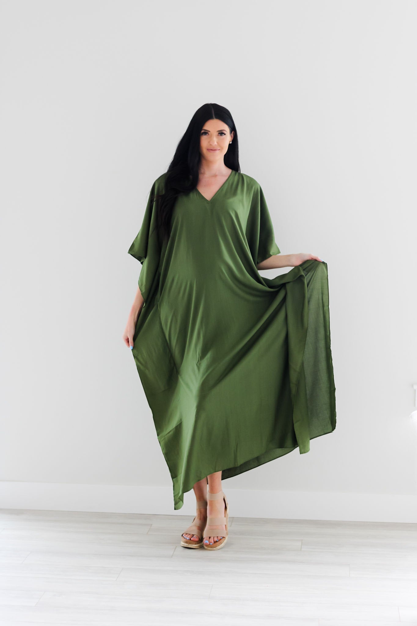 Olive Green Kaftan Dress, Plus Size Caftan Dress, Black Maxi Dress, Plus Size Cotton Kaftan